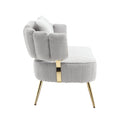 Coolmore Polyester Accent Sofa Modern Upholstered Armsofa Tufted Sofa With Metal Frame, Single Leisure Sofa For Living Room Bedroom Office Balcony Gray Boucle
