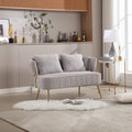 Coolmore Polyester Accent Sofa Modern Upholstered Armsofa Tufted Sofa With Metal Frame, Single Leisure Sofa For Living Room Bedroom Office Balcony Gray Boucle