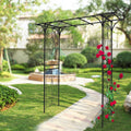 Metal Garden Arch L80.3'' X W20.47'' X H81.1'' Climbing Plants Support Rose Arch Outdoor Black Black Iron