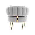 Coolmore Boucle Accent Chair Modern Upholstered Armchair Tufted Chair With Metal Frame, Single Leisure Chairs For Living Room Bedroom Gray Boucle