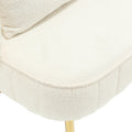 Coolmore Boucle Accent Chair Modern Upholstered Armchair Tufted Chair With Metal Frame, Single Leisure Chairs For Living Room Bedroom Beige Boucle