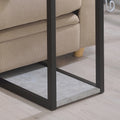 Cement And Black Snack Table Cement Grey Gray Primary Living Space Industrial Freestanding Rectangular Coffee & End Tables Wood