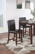 Classic Stylish Espresso Finish 5Pc Counter Height Dining Set Kitchen Dinette Faux Marble Top Table And 4X High Chairs Faux Leather Cushions Seats Dining Room Upholstered Chair Wood Espresso Solid Back Seats 4 Brown Wood Dining Room