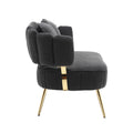 Coolmore Polyester Accent Sofa Modern Upholstered Armsofa Tufted Sofa With Metal Frame, Single Leisure Sofa For Living Room Bedroom Office Balcony Black Boucle