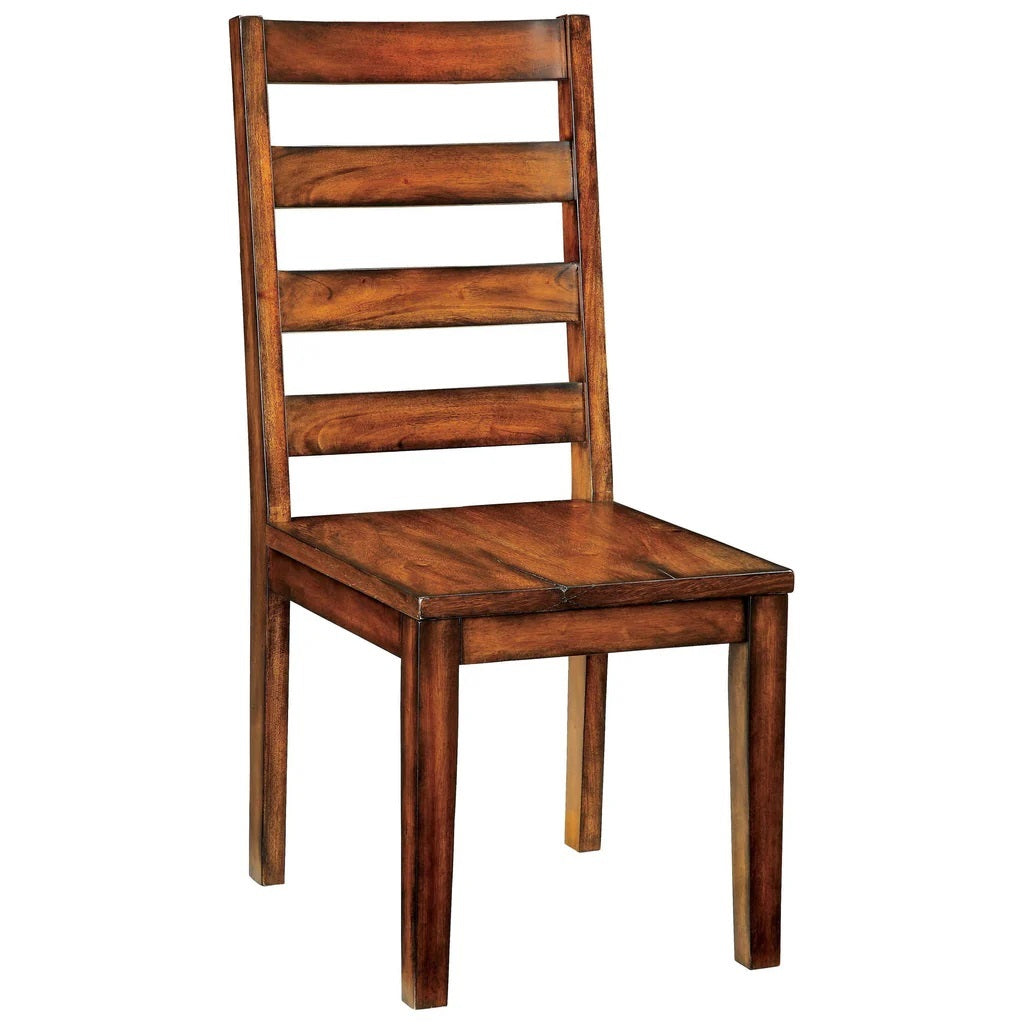 Tobacco Oak Finish Solid Wood Industrial Style Kitchen Set Of 2 Dining Chairs Ladder Back Chairs Dining Room Furniture Oak Dining Room Contemporary,Industrial Ladder Back Solid Wood