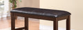 Farmhouse Style 1Pc Brown Espresso Counter Height Bench Footrest Faux Leather Upholstered Seat Wooden Furniture Espresso Faux Leather Dining Room Rectangular Brown Contemporary,Transitional Wood