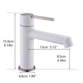 White Bathroom Faucet For Sink 1 Hole, Bathroom Sink Faucet Single Handle, Modern Bathroom Basin Faucet Bathroom Knob Handles Geometric One White Side Sprayer Deck Mounted Cartridge Valve Single Hole Faucets Chrome Contemporary 1 Hole Faucets Ceramic