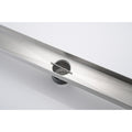 32 Inches Linear Shower Drain, Included Hair Strainer And Leveling Feet Brushed Nickel Stainless Steel