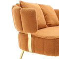 Coolmore Polyester Accent Sofa Modern Upholstered Armsofa Tufted Sofa With Metal Frame, Single Leisure Sofa For Living Room Bedroom Office Balcony Orange Boucle