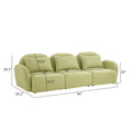 Living Room Furniture Three Seat Lazy Sofa Teddy Fabric Light Green Light Green Foam Teddy