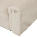 Upholstery Sleeper Sectional Sofa With Storage Bags And 2 Cup Holders On Arms Beige Wood Cushion Back Square Arms Polyester 3 Seat