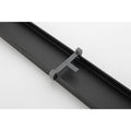 28 Inches Linear Shower Drain, Included Hair Strainer And Leveling Feet Matt Black Stainless Steel