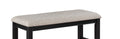 Farmhouse Style 1Pc Black Light Gray Counter Height Bench Footrest Upholstered Seat Wooden Furniture Gray Linen Or Linen Blend Dining Room Rectangular Grey Contemporary,Transitional Wood