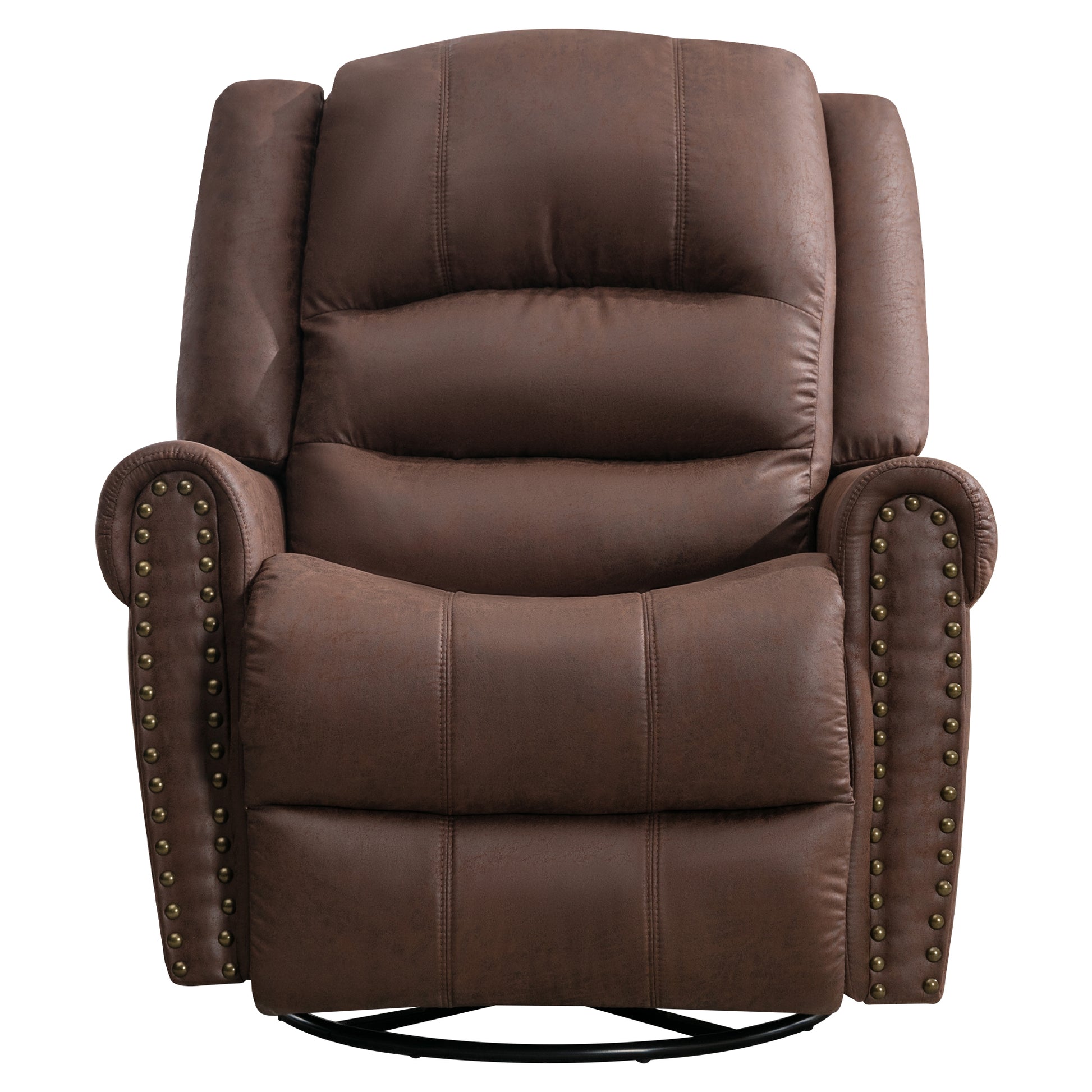 Massage Rocker Recliner Chair Rocking Chairs For Adults Oversized With Usb Charge Port Soft Features A Manual Massage And Heat.Brown Brown Faux Leather Manual Push Button Metal Soft Heavy Duty Square Arms Foam Metal & Wood