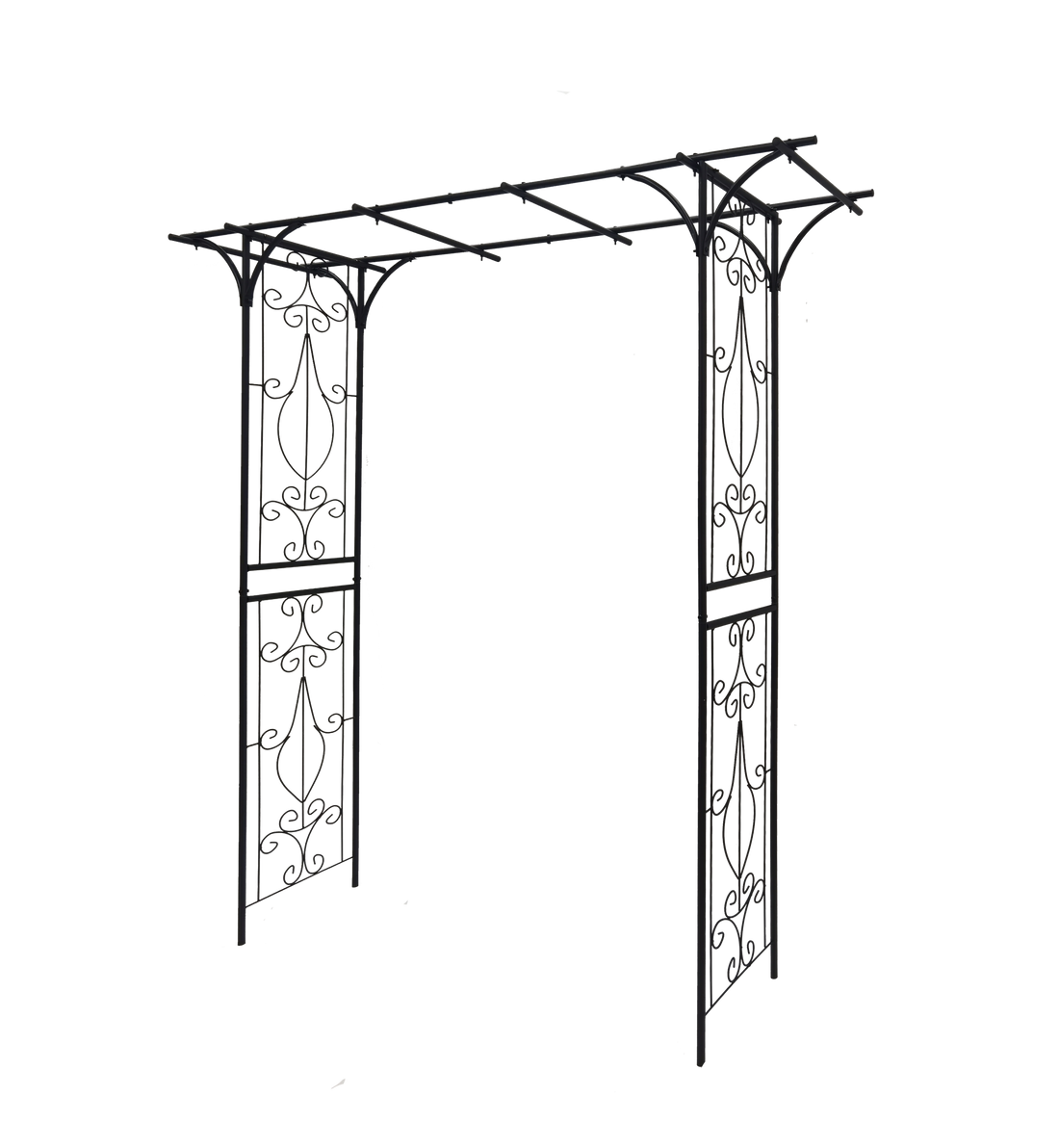 Metal Garden Arch L80.3'' X W20.47'' X H81.1'' Climbing Plants Support Rose Arch Outdoor Black Black Iron