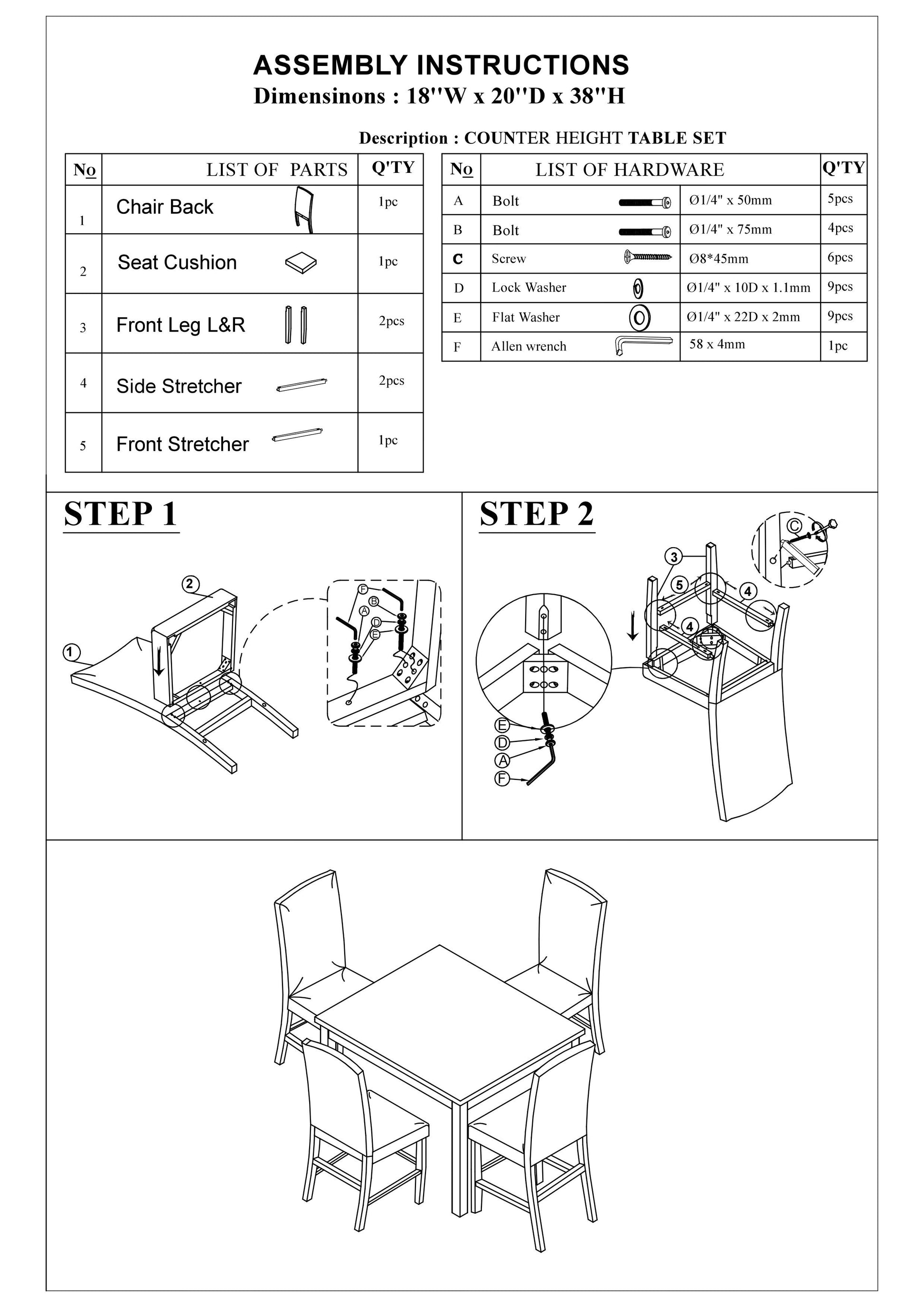 Modern 5Pc Counter Height Dining Set Kitchen Dinette Faux Marble Top Table And 4X High Chairs White Faux Leather Cushions Seats Dining Room Upholstered Chair Wood White Solid Back Seats 4 Wood Dining Room Contemporary,Modern,Transitional 4 Leg