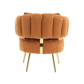 Coolmore Boucle Accent Chair Modern Upholstered Armchair Tufted Chair With Metal Frame, Single Leisure Chairs For Living Room Bedroom Orange Boucle