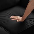 Modern 3 Person Seat Sofa Couch With Scooped Armrest Wood Legs,Upholstered Velvet 3 Seat Sofa With Removable Cushions For Livingroom Bedroom,Black Black Espresso Velvet Wood Primary Living Space Medium Soft Cushion Back American Design Rubberwood Square