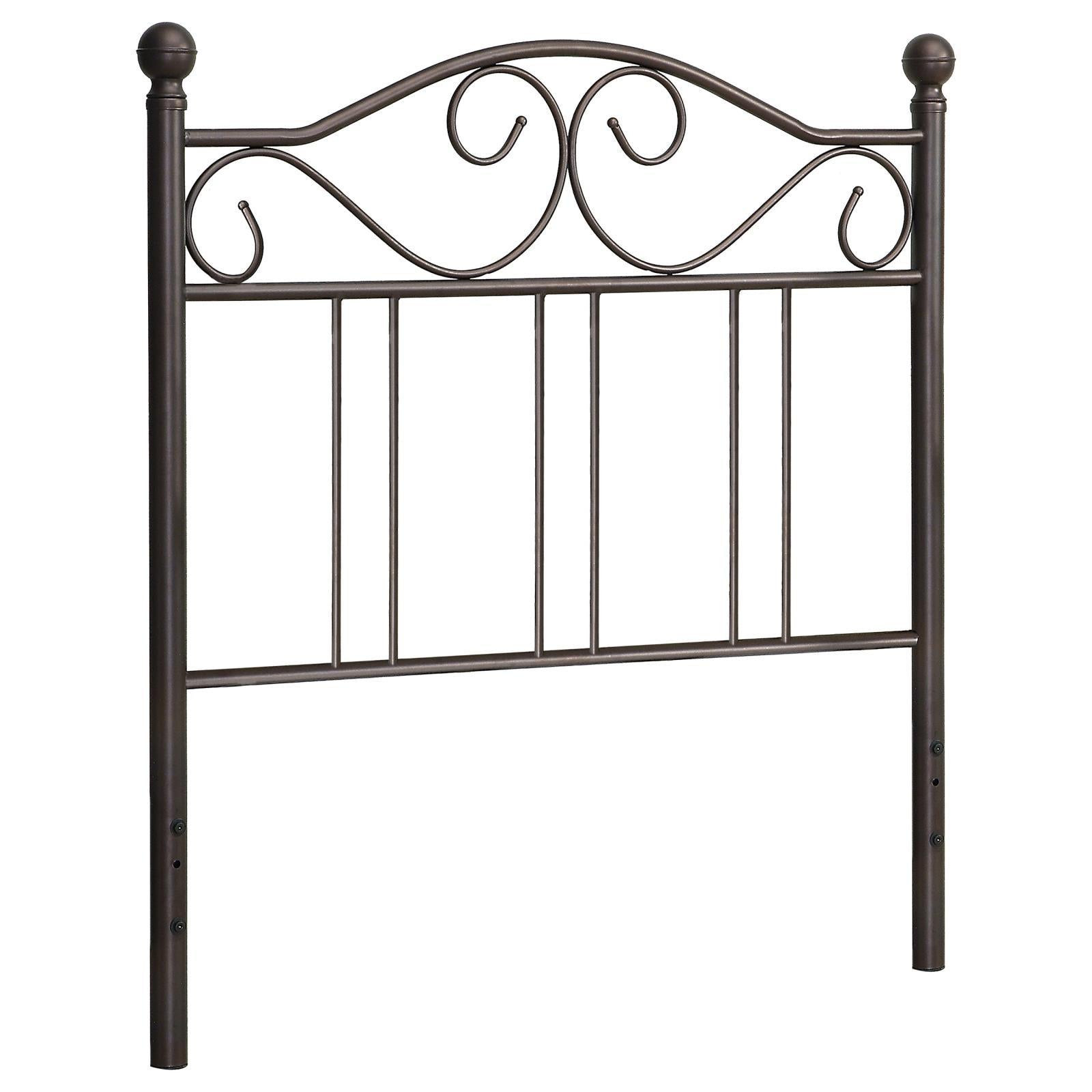 Dark Bronze Metal Twin Headboard Bronze Metal Bedroom Transitional Metal