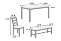Dining Room Furniture Modern 6Pcs Set Dining Table 4X Side Chairs And A Bench Rubberwood Unique Design Back Chair Wooden Top Gray Wood Dining Room Bench Seating Birch Rectangular Dining Table With Chair And Bench Wood Wood Grey Mix Seats 6 60 Inches