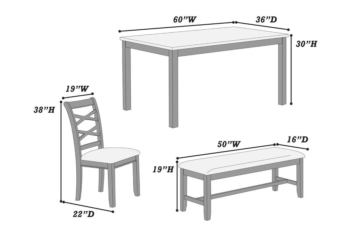 Dining Room Furniture Modern 6Pcs Set Dining Table 4X Side Chairs And A Bench Rubberwood Unique Design Back Chair Wooden Top Gray Wood Dining Room Bench Seating Birch Rectangular Dining Table With Chair And Bench Wood Wood Grey Mix Seats 6 60 Inches