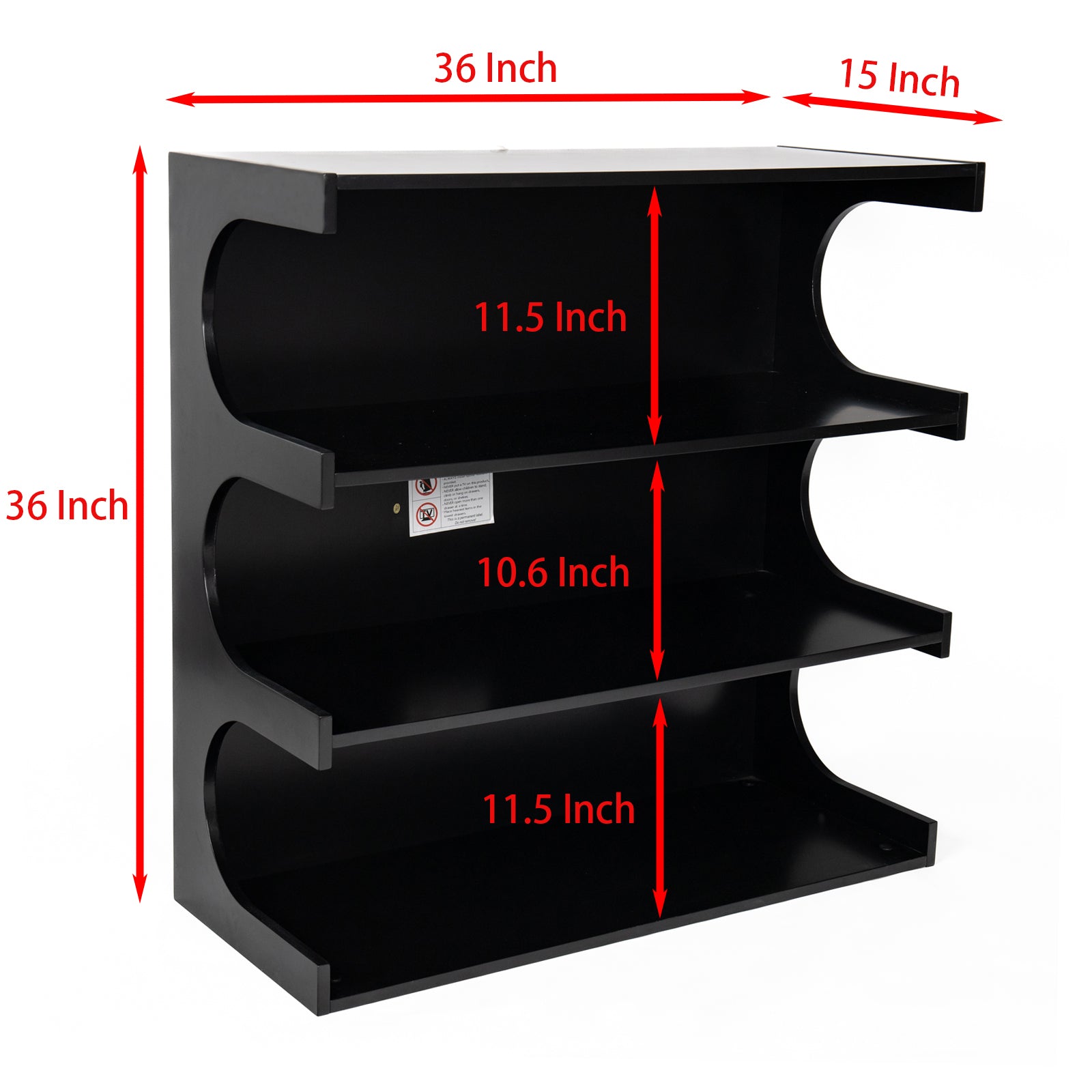 Multifunctional 4 Tier Black Book Shelf & Coffee Table For Living Room Bedroom Dining Room Study Entryway, Creative Furniture Floor Bookshelf, Minimalist Organizer Storage Shelves Black Mdf