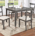 Classic Stylish Gray Natural Finish 5Pc Dining Set Kitchen Dinette Wooden Top Table And Chairs Cushions Seats Ladder Back Chair Dining Room Gray Wood Dining Room Rectangular Dining Table With Chair Upholstered Chair Wood Natural Grey Ladder Back Seats 4