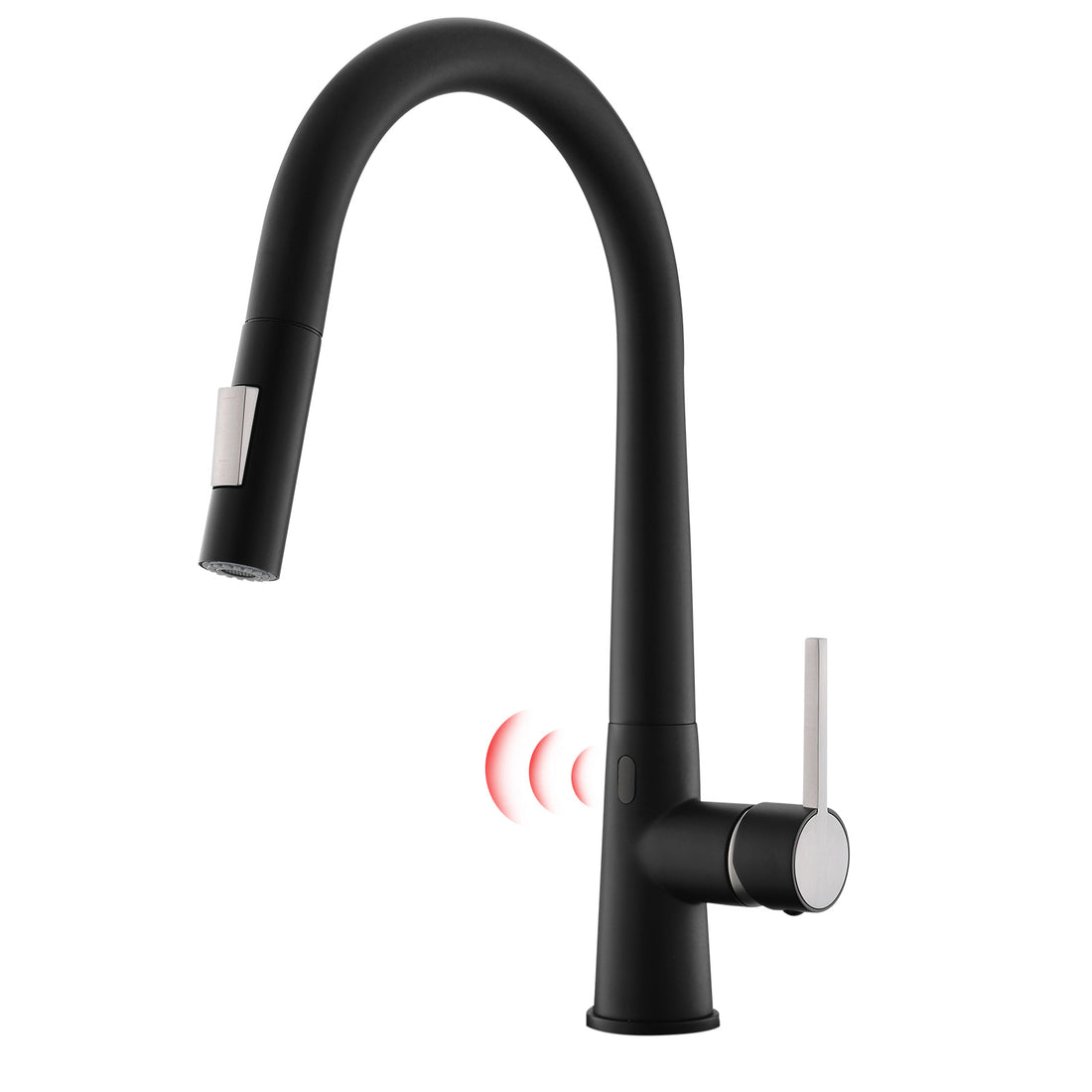 Touchless Kitchen Faucet,Hands Free Automatic Smart Kitchen Faucet Black Kitchen Contemporary Ceramic Brass