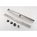 30 Inches Linear Shower Drain, Included Hair Strainer And Leveling Feet Brushed Nickel Stainless Steel