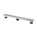 32 Inches Linear Shower Drain, Included Hair Strainer And Leveling Feet Brushed Nickel Stainless Steel