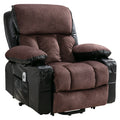 Power Lift Recliner Chair Recliners For Elderly With Heat And Massage Recliner Chair For Living Room With Infinite Position And Side Pocket,Usb Charge Port.Blackbrown Black Brown Power Push Button Soft Heavy Duty Cotton Wood Metal