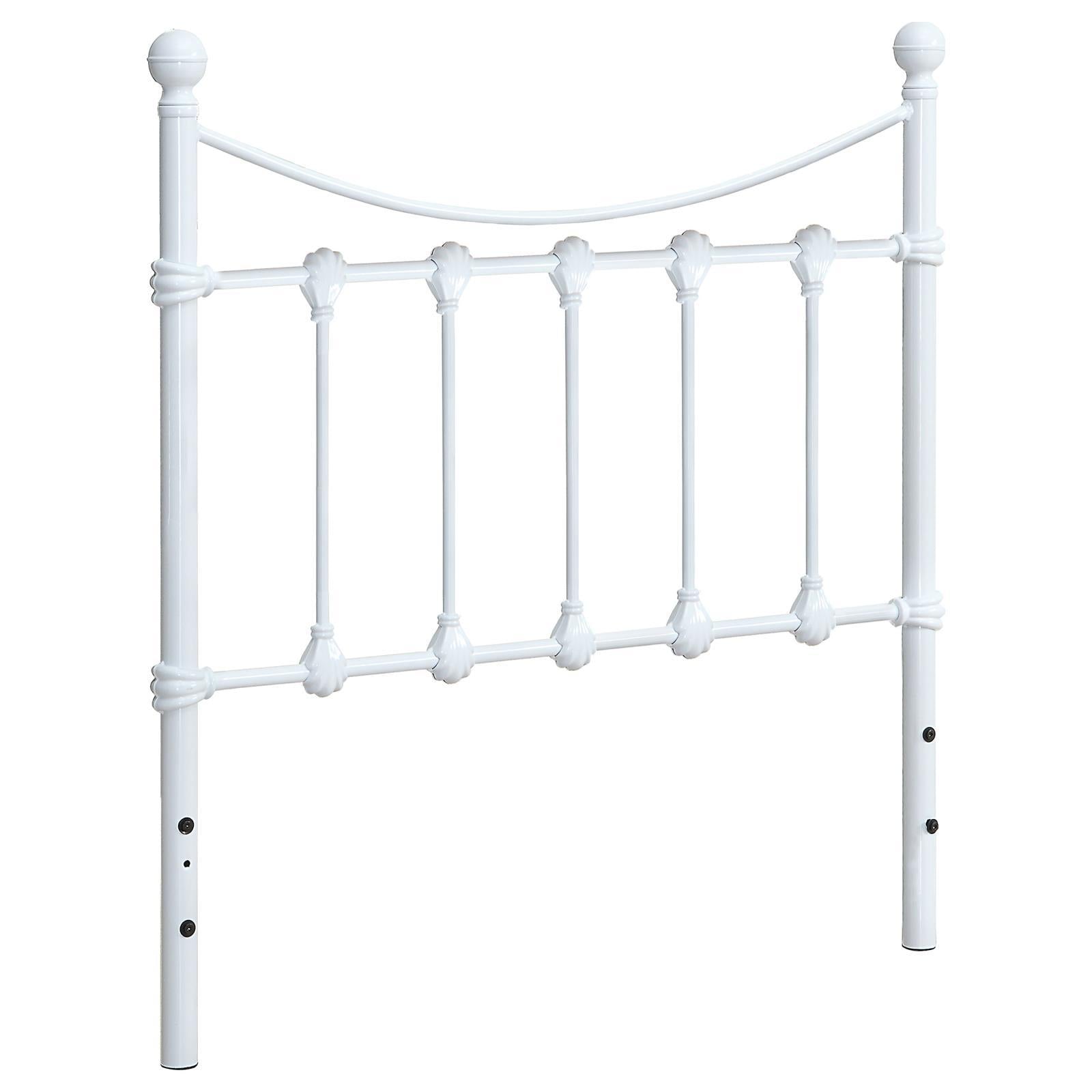 White Twin Metal Headboard White Metal Bedroom Transitional Metal