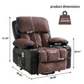 Power Lift Recliner Chair Recliners For Elderly With Heat And Massage Recliner Chair For Living Room With Infinite Position And Side Pocket,Usb Charge Port.Blackbrown Black Brown Power Push Button Soft Heavy Duty Cotton Wood Metal