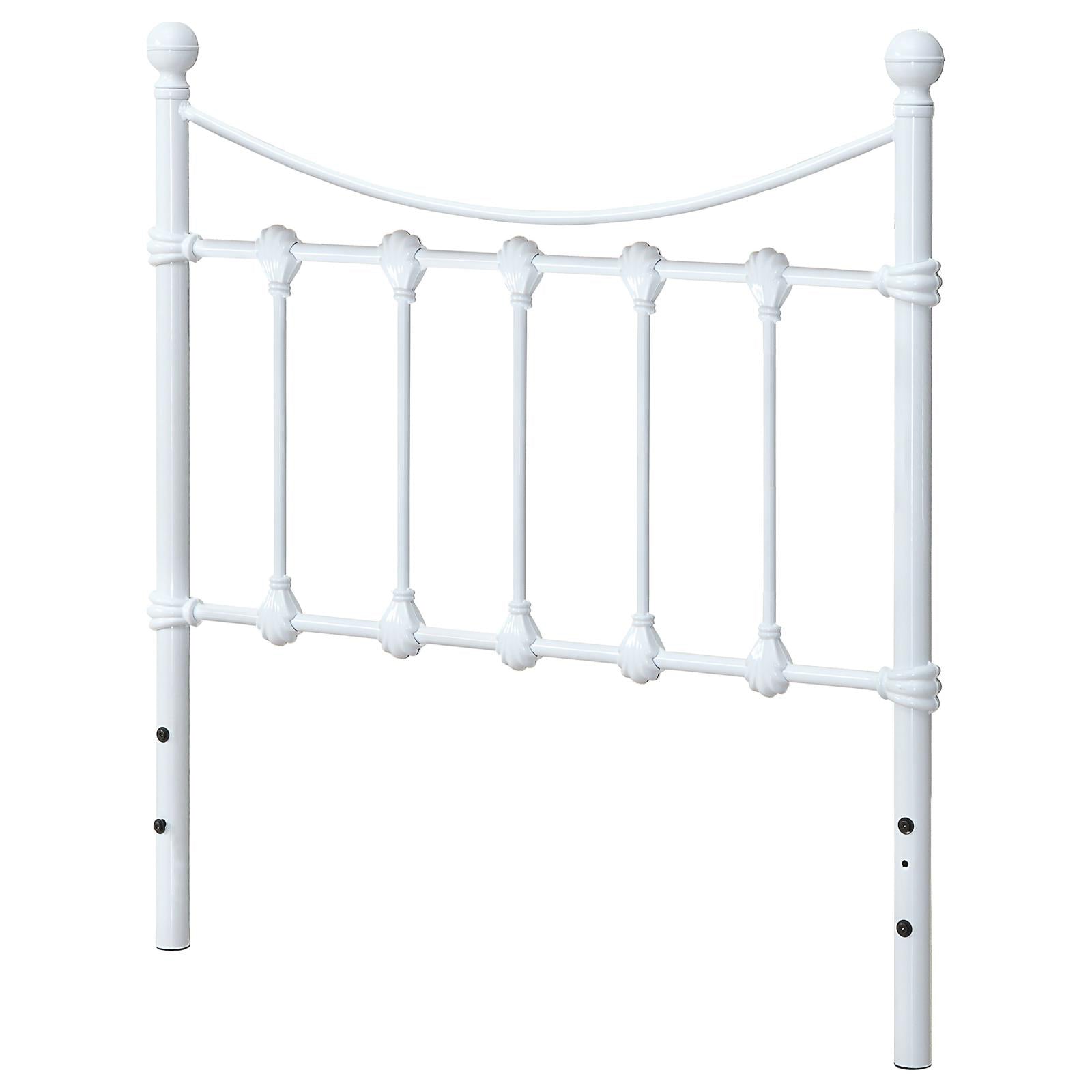 White Twin Metal Headboard White Metal Bedroom Transitional Metal