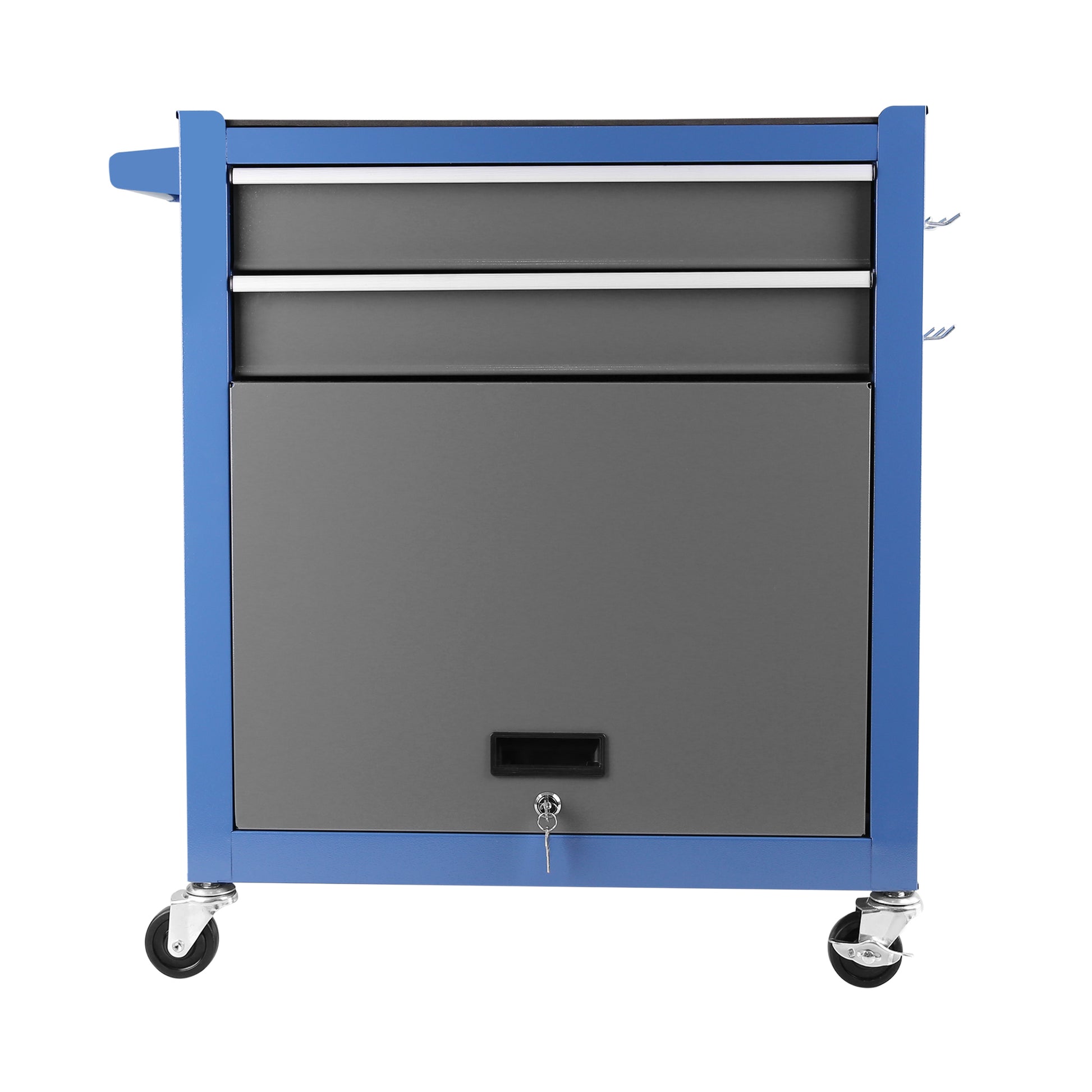 Rolling Tool Chest With Wheels 8 Drawers, Assembled Tool Cabinet Combo With Drawers, Detachable Organizer Tool Chests, Mobile Lockable Tool Box For Workshop Mechanics Garage Blue Grey Steel