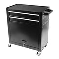 8 Drawer Rolling Tool Chest With Wheels, Large Tool Cabinet With Drawers, Mobile Steel Tool Storage Organizer With Lock&Liner For Warehouse, Workshop, Black Black Steel