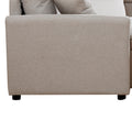 Artemax U Shape Pull Out Sleeper Sectional Sofa With Double Storage Spaces ,Beige Beige Fabric