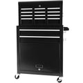 8 Drawer Rolling Tool Chest With Wheels, Large Tool Cabinet With Drawers, Mobile Steel Tool Storage Organizer With Lock&Liner For Warehouse, Workshop, Black Black Steel