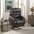 Modern Living Room Furniture 1Pc Power Lift Chair Faux Leather Upholstery Dark Brown Power Recliner Chair Dark Brown Faux Leather Primary Living Space Faux Leather