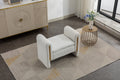 031 Teddy Fabric Single Bench Shoe Bench Makeup Bench For Bedroom Indoor,Ivory Wood Bedroom White Solid Eucalyptus Wood Tufted Ivory Polyester Backless Soft Modern Foam Teddy