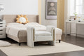 031 Teddy Fabric Single Bench Shoe Bench Makeup Bench For Bedroom Indoor,Ivory Wood Bedroom White Solid Eucalyptus Wood Tufted Ivory Polyester Backless Soft Modern Foam Teddy