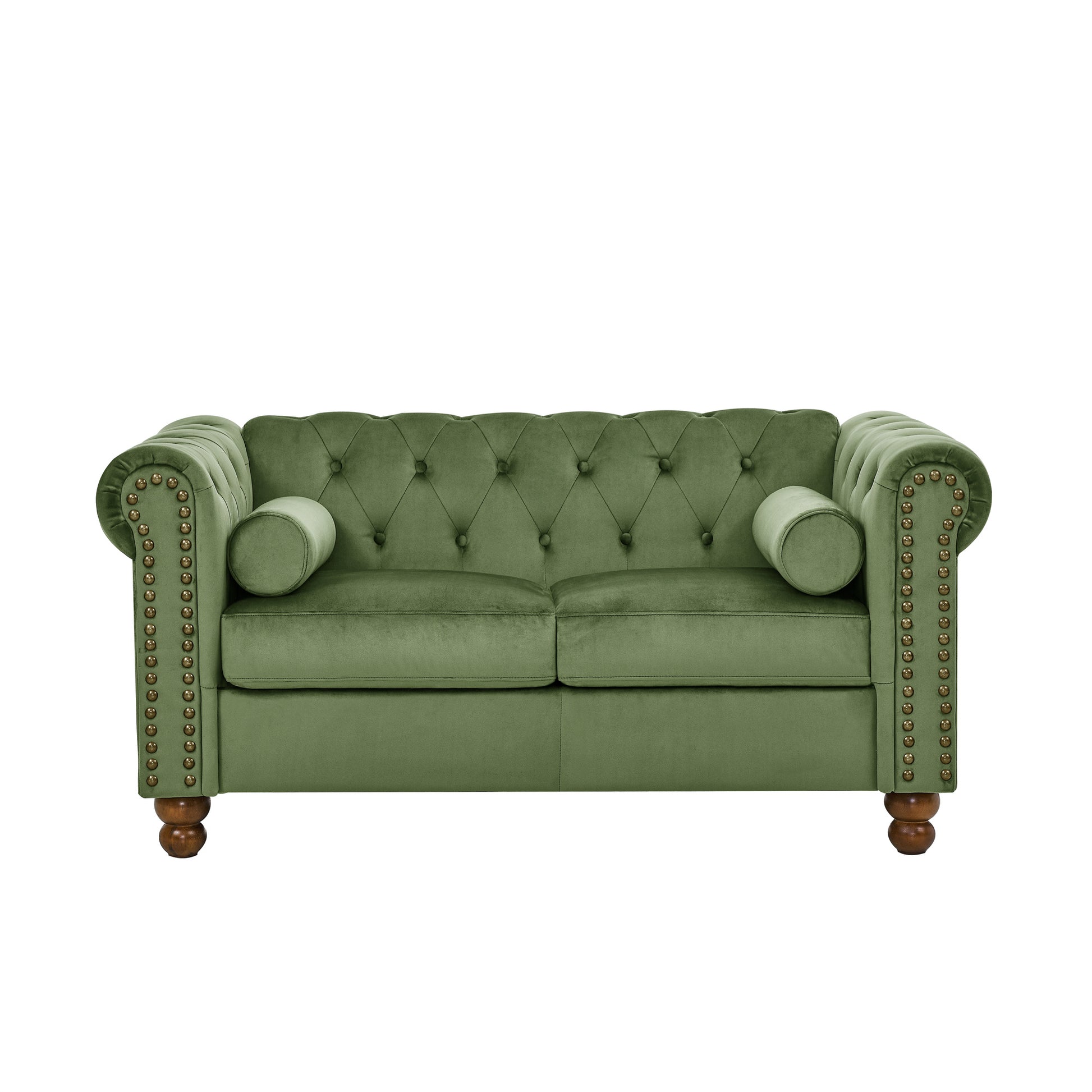 Phoyal Largeseat, Velvet Sofa Two Seat Sofa Classic Tufted Chesterfield Settee Sofa Modern 2 Seater Couch Furniture Tufted Back For Living Room Green Green Velvet Primary Living Space Medium Soft