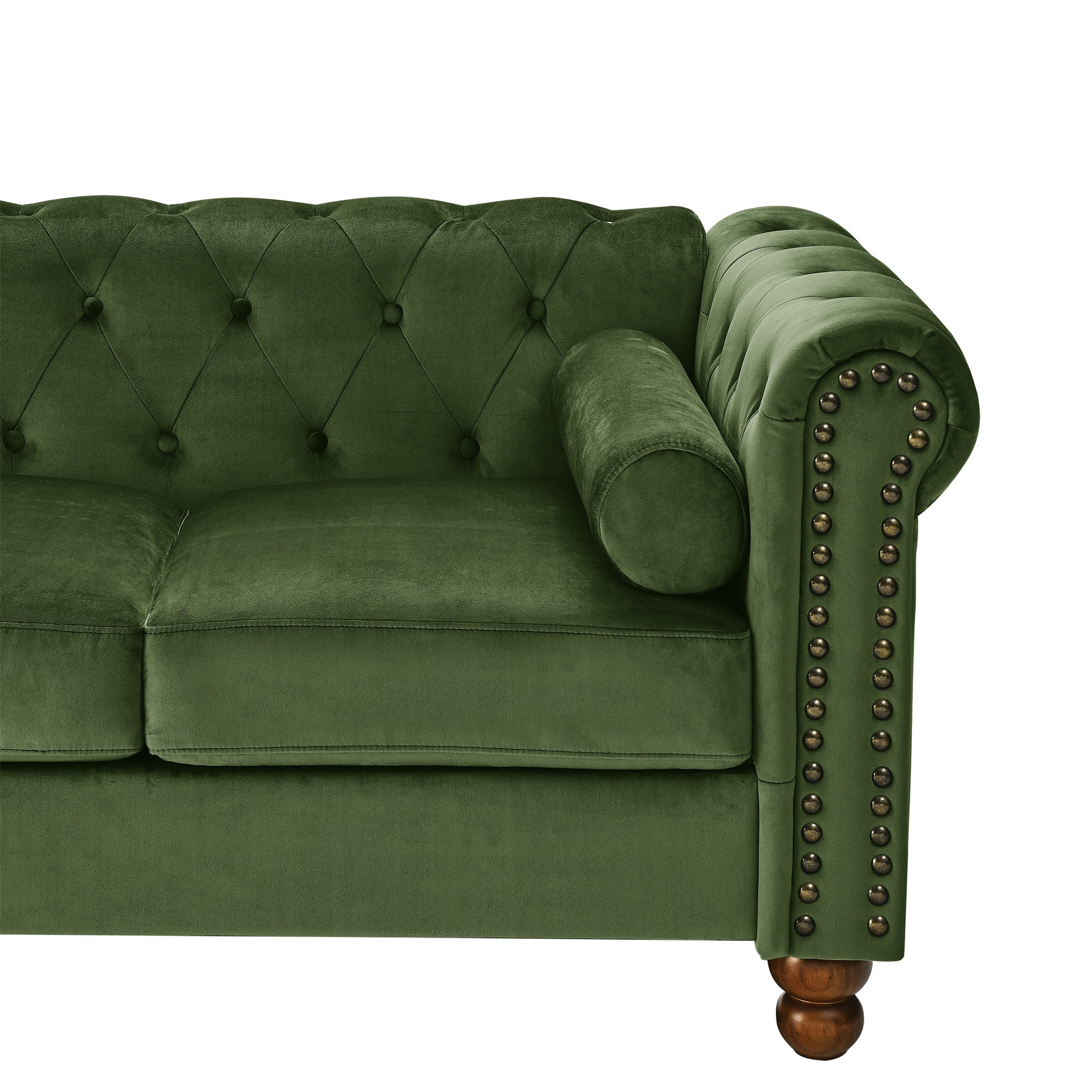 Phoyal Largeseat, Velvet Sofa Two Seat Sofa Classic Tufted Chesterfield Settee Sofa Modern 2 Seater Couch Furniture Tufted Back For Living Room Green Green Velvet Primary Living Space Medium Soft