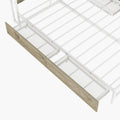 Metal Platform Bed With Four Drawers, Sockets And Usb Ports, Full, White Full White Mdf Metal