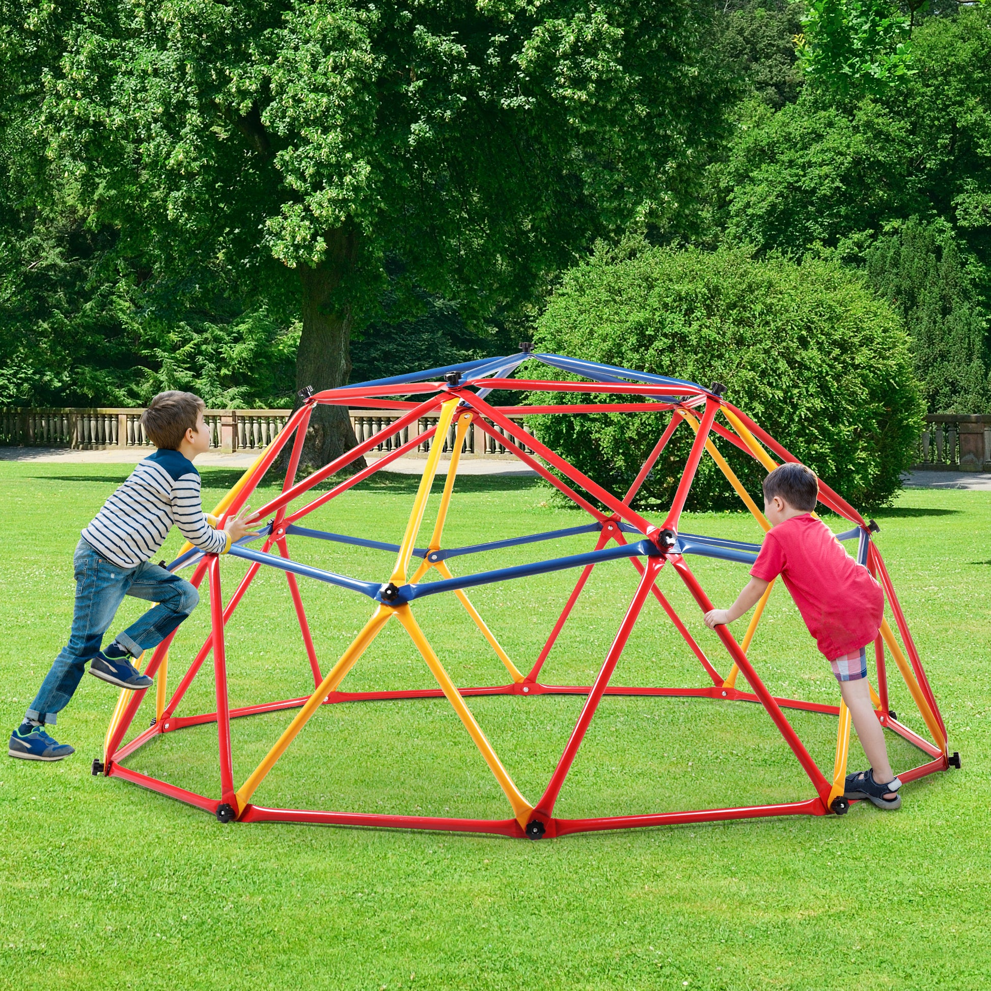 Children Climbing Frame, Universal Exercise Dome Climber, Monkey Bars, Play Center Outdoor Playground For Fun Colorful Metal