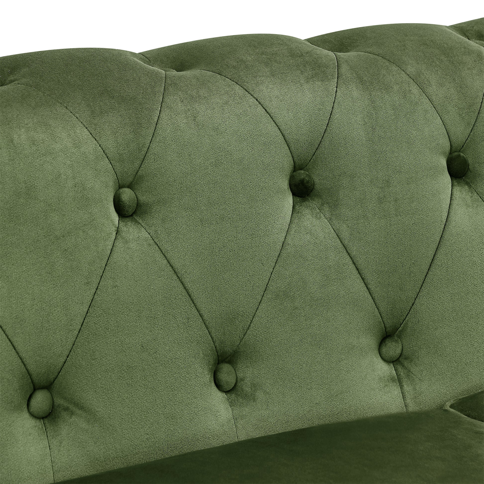 Phoyal Largeseat, Velvet Sofa Two Seat Sofa Classic Tufted Chesterfield Settee Sofa Modern 2 Seater Couch Furniture Tufted Back For Living Room Green Green Velvet Primary Living Space Medium Soft