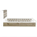 Metal Platform Bed With Four Drawers, Sockets And Usb Ports, Full, White Full White Mdf Metal
