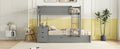 Twin Over Twin Bunk Bed With Twin Size Trundle, Storage And Desk, Gray Gray Solid Wood