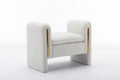 031 Teddy Fabric Single Bench Shoe Bench Makeup Bench For Bedroom Indoor,Ivory Wood Bedroom White Solid Eucalyptus Wood Tufted Ivory Polyester Backless Soft Modern Foam Teddy