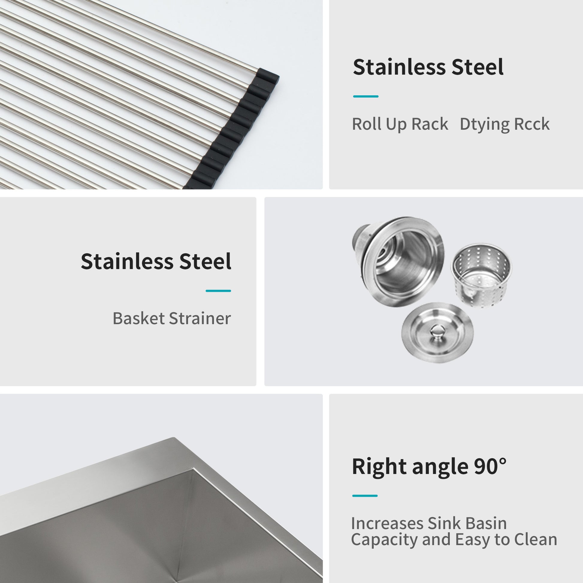 25X22X9 Inch Kitchen Sink Drop In 18 Gauge Stainless Steel 25" Single Bowl Topmount Kitchen Sink Basin Brushed Nickel Stainless Steel